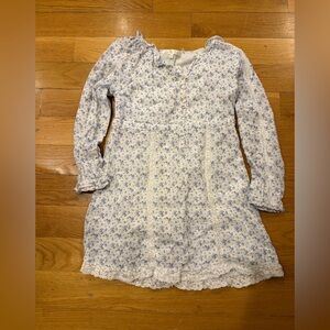 LoveShackFancy Floral Kids Dress in Blue and White size 12